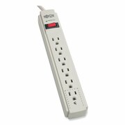 TRIPP LITE Protect It Surge Protector, 6 Outlets, 4 ft. Cord, 790 Joules, Gray TLP604